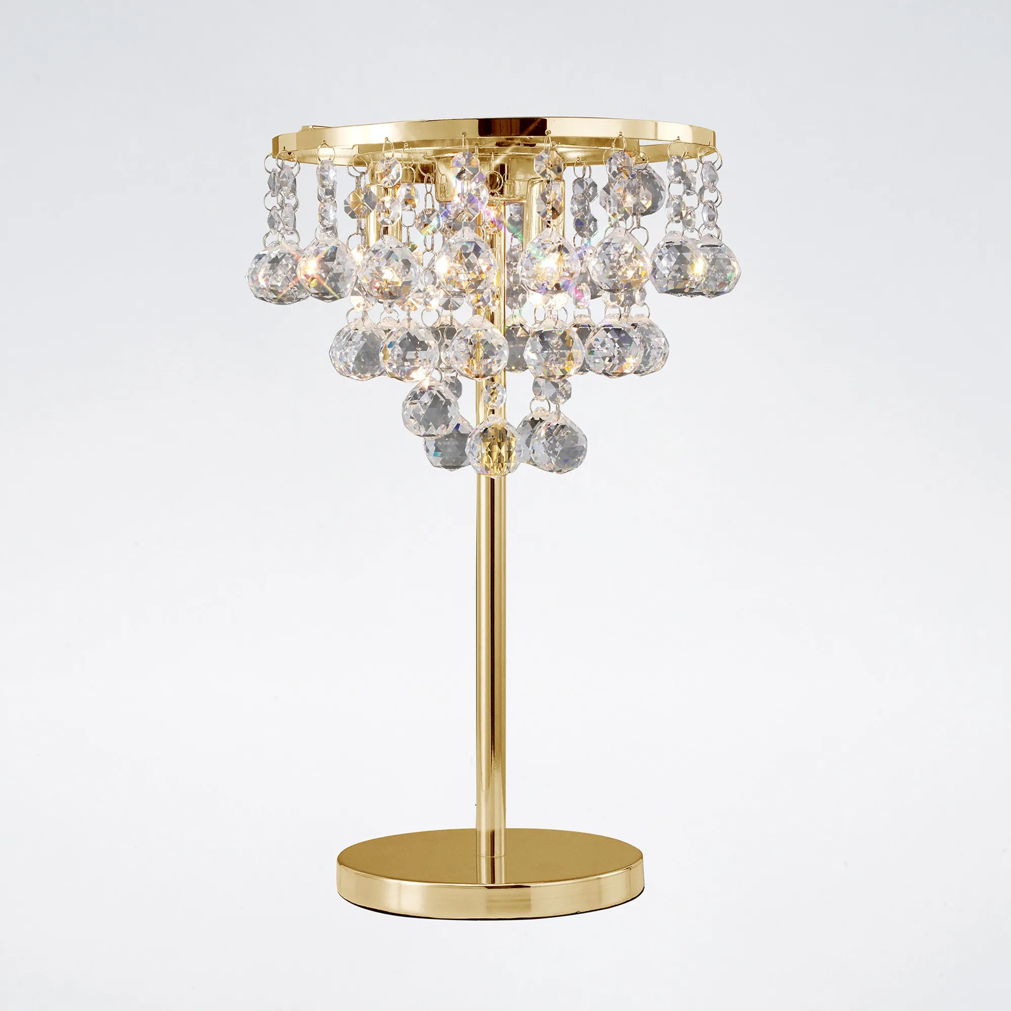 IL30031  Atla Crystal 40cm 3 Light Table Lamp French Gold